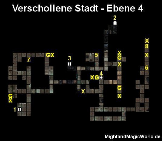 Map der 4. Ebene der Verschollenen Stadt