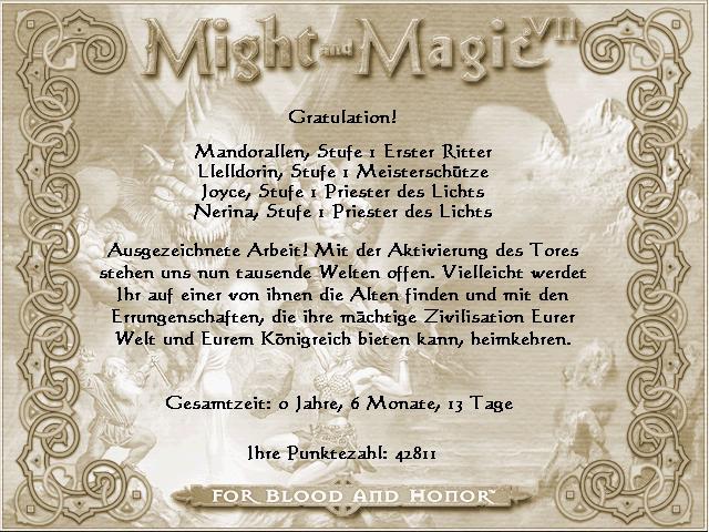 Enddokument einer Level 1 Party
